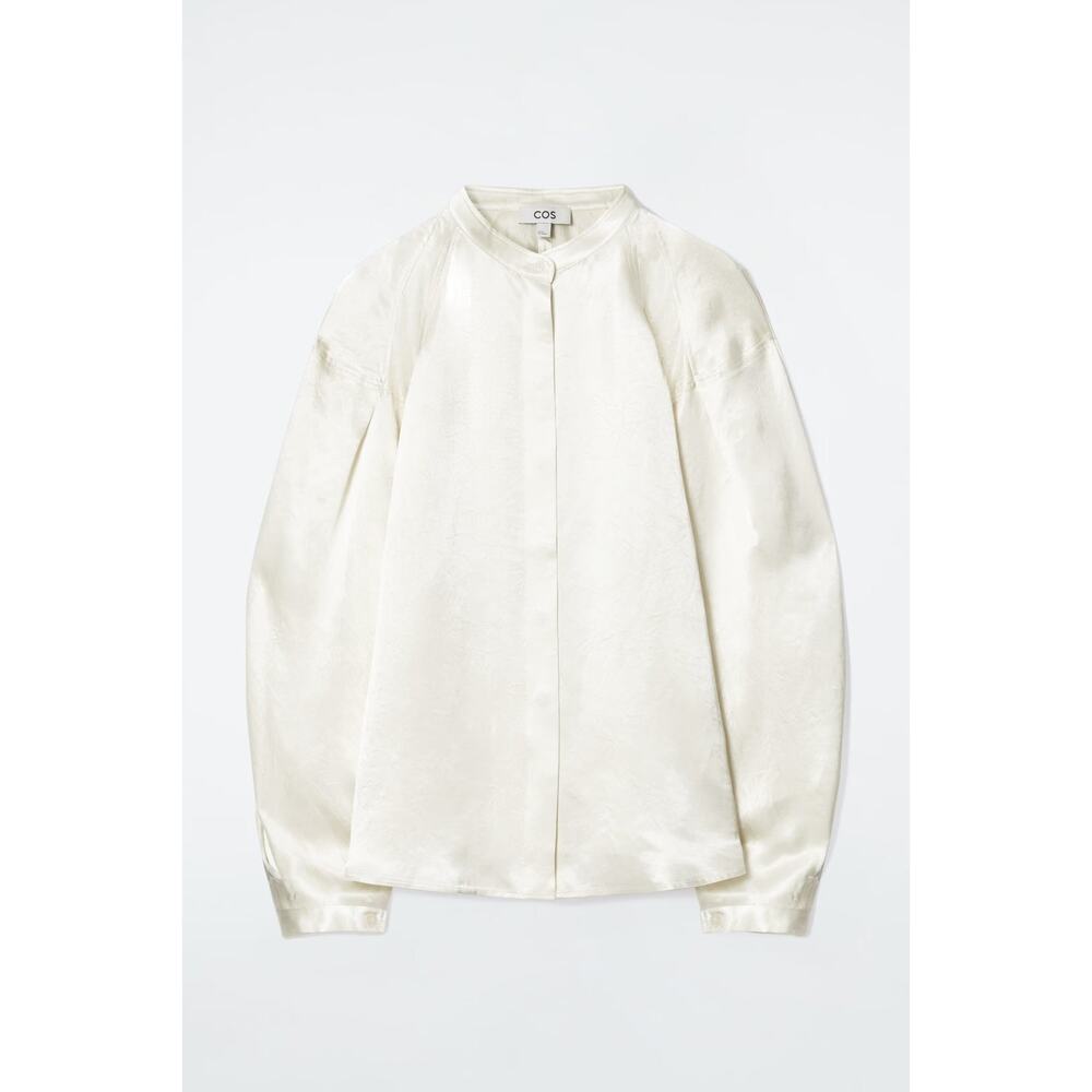 COS Relaxed Pleated-detail Satin Shirt - 44 - Champagne - Picture 1 of 6